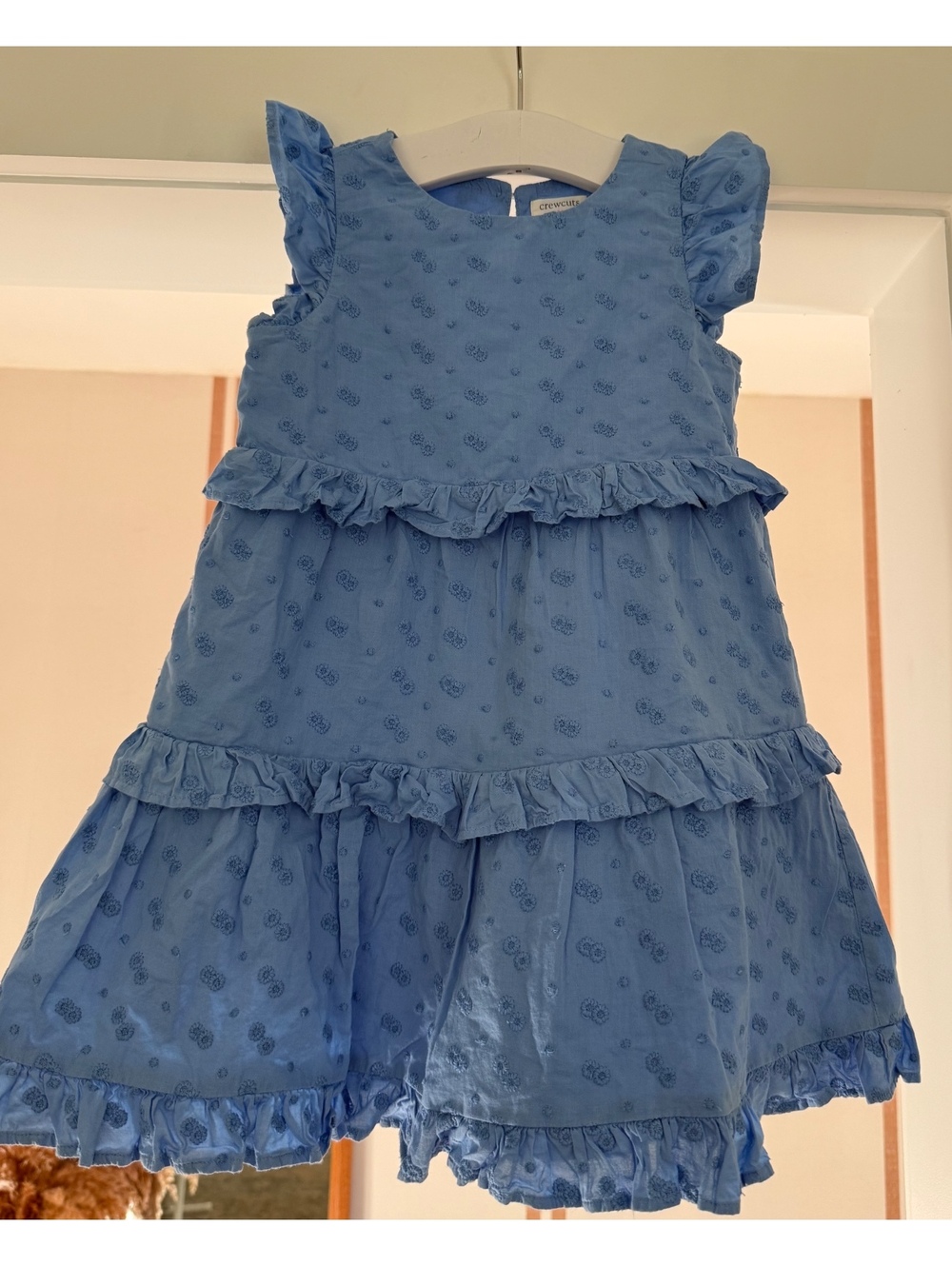 Crewcuts Girls Eyelet Floral Dress Sz 4 EUC